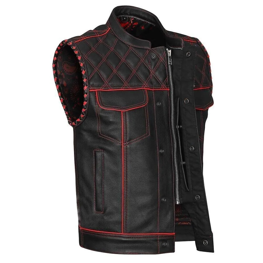 Genuine Leather Motorcycle Vest for Men – Lush Gear Signature Edition