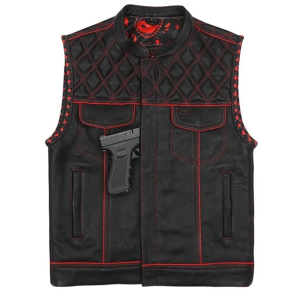 Genuine Leather Motorcycle Vest for Men – Lush Gear Signature Edition