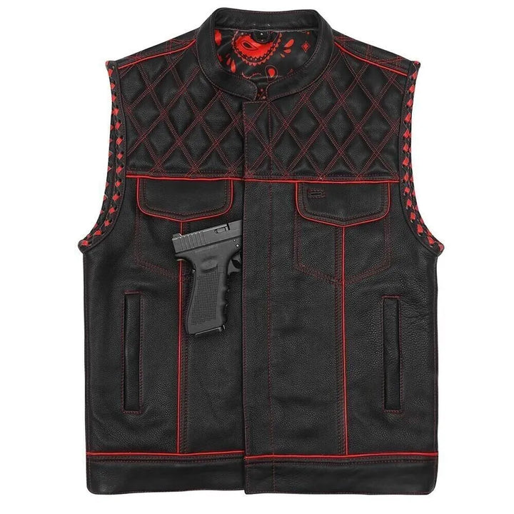 Genuine Leather Motorcycle Vest for Men – Lush Gear Signature Edition
