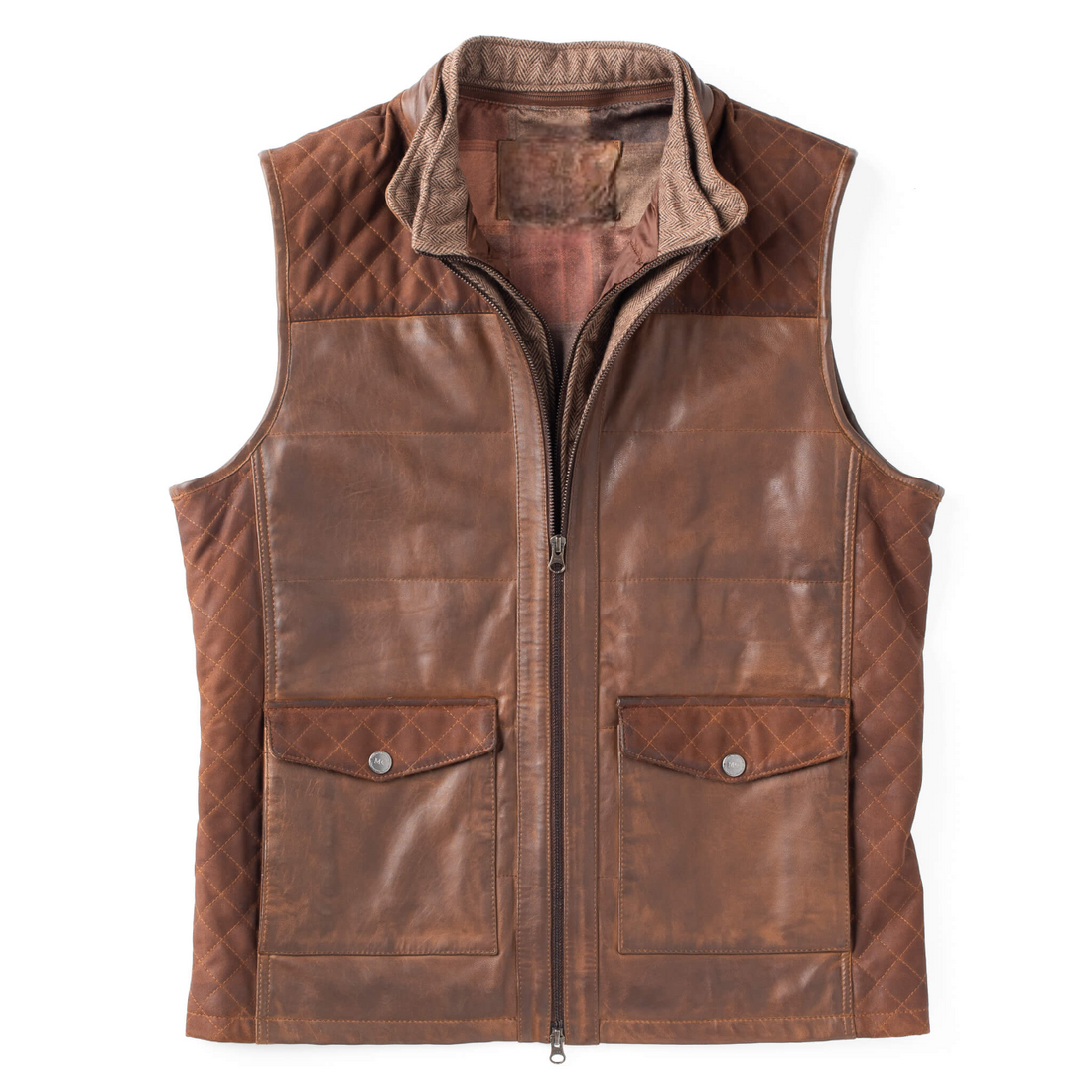 Vintage Mens Brown Leather Vest
