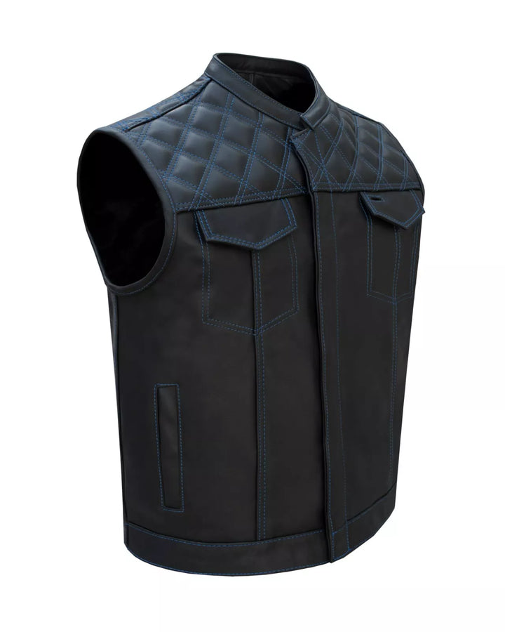 Handmade Men’s Riding Leather Vest – Vintage Distressed Finish by Lush Gear