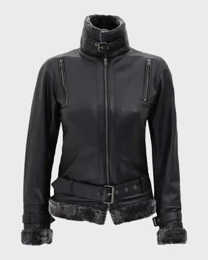 Timothy Designer Soft Shearling Leather Jacket