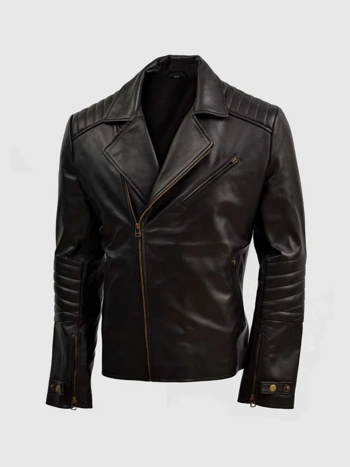 Slim Black Leather Jacket