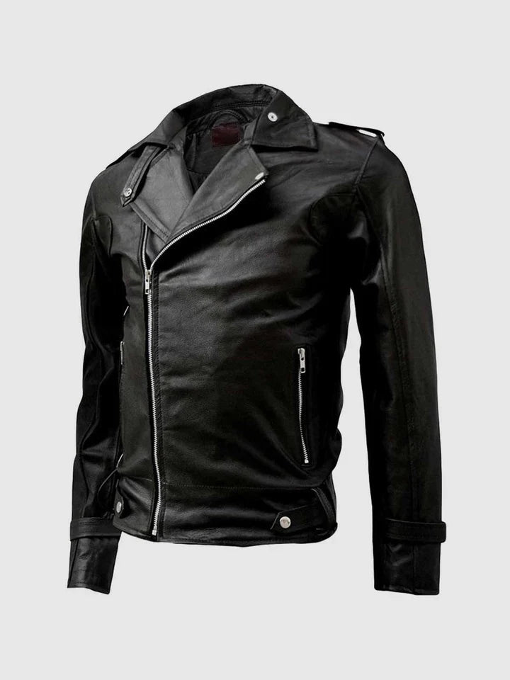 Black Leather Moto Jacket