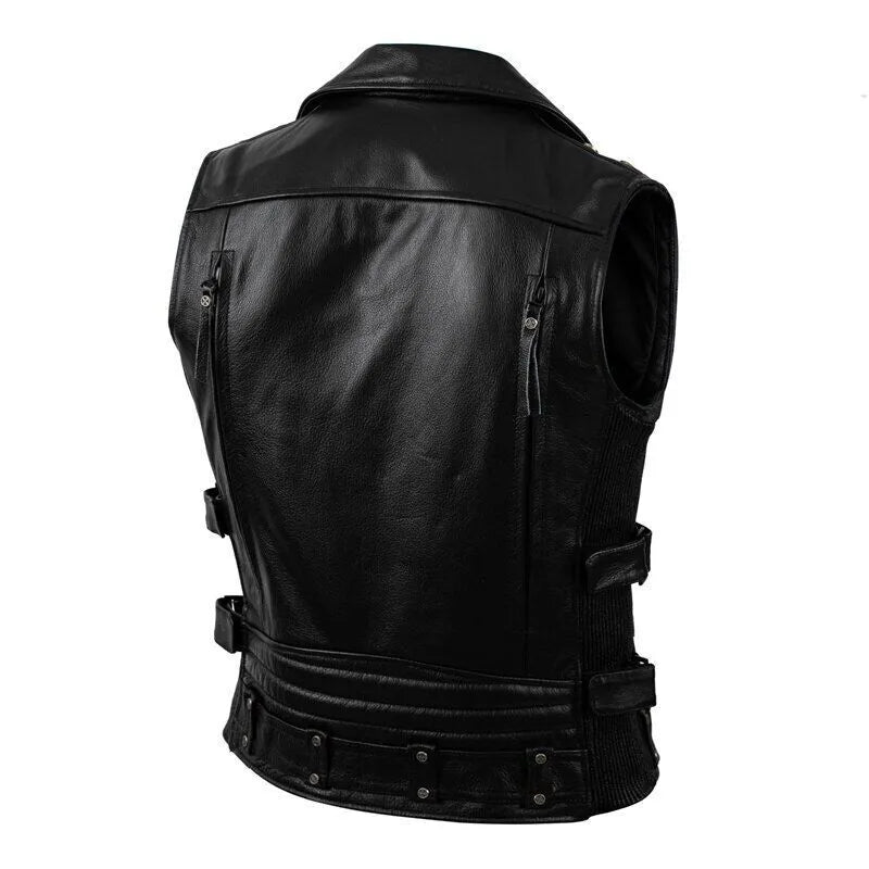 Black Leather Motorcycle Vest – Lush Gear Custom Fit & Timeless Style