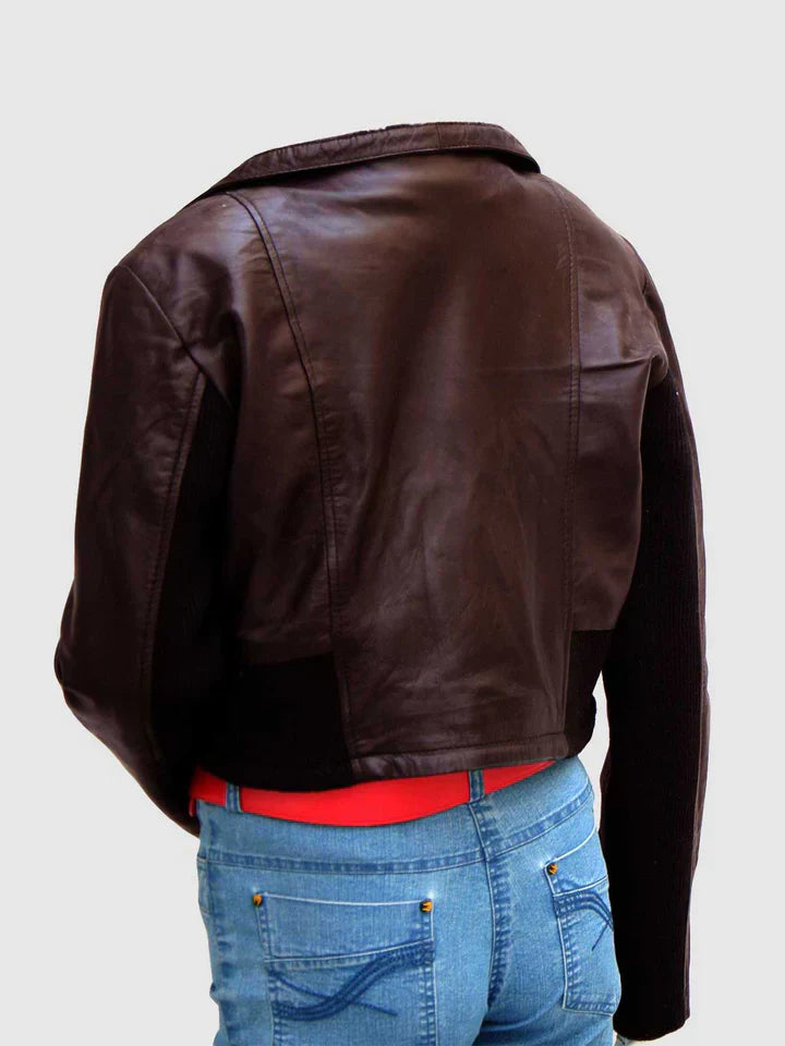 Leather Jacket With Fur Collar
