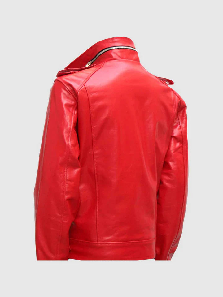 Red Leather Motorcycle Jacket