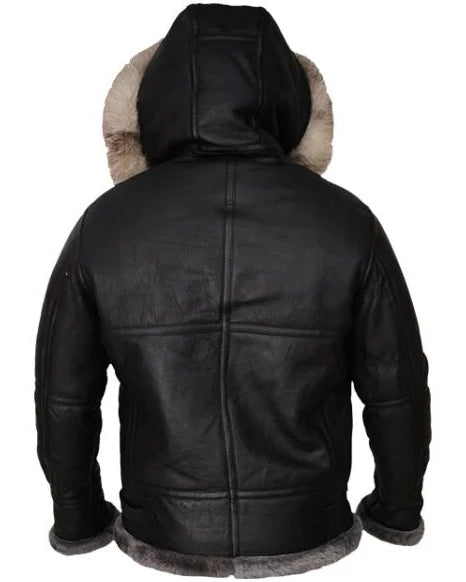 Robert All Black Shearling B3 Parka Jacket