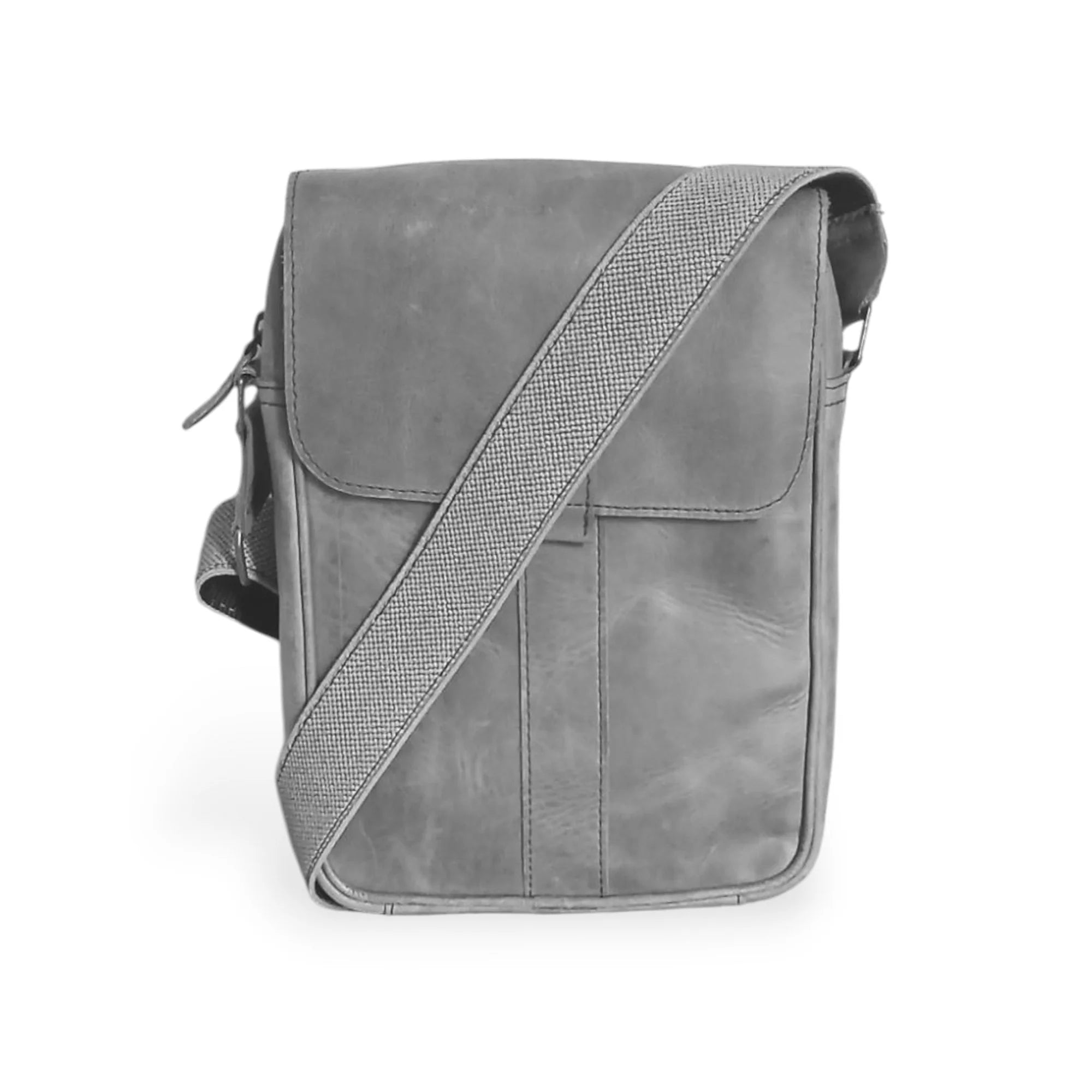 Crossover - Grey Cow Leather Crossbody Bag