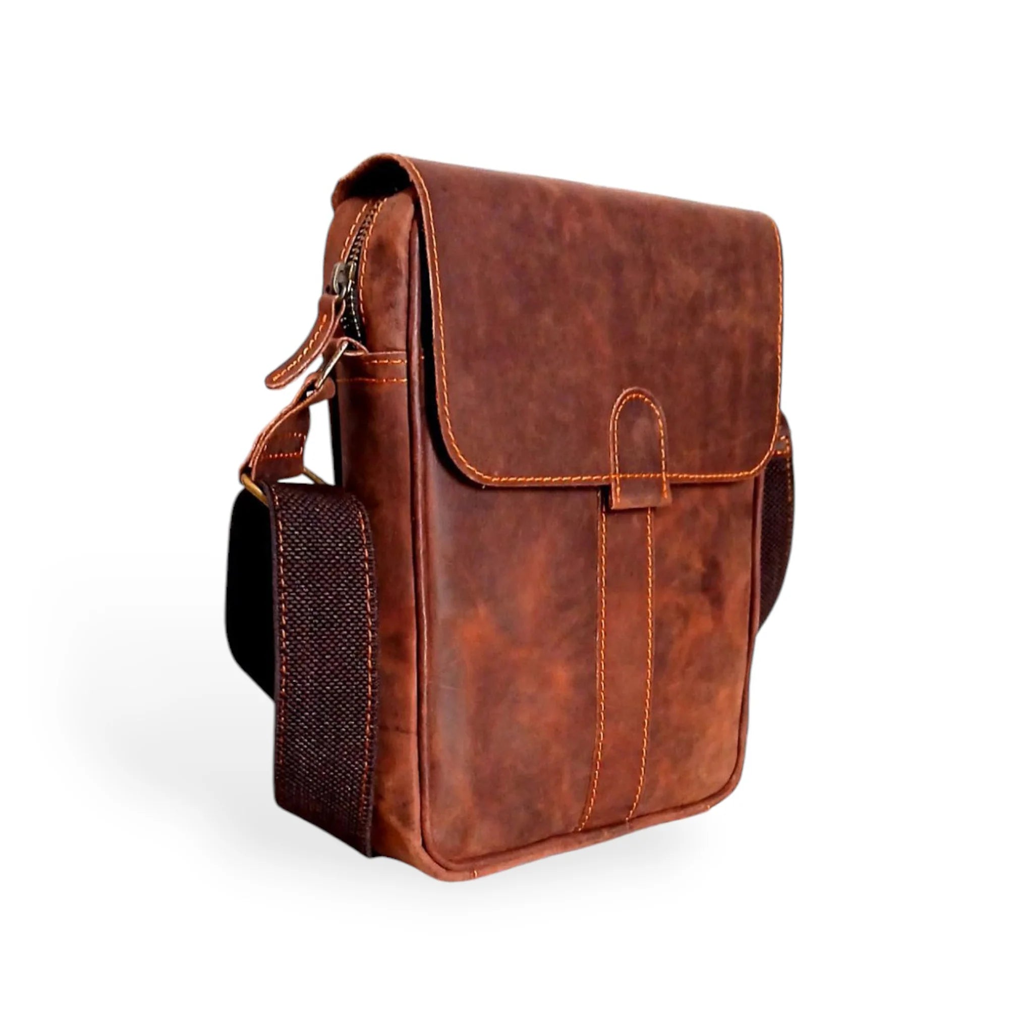 Crossover - Reddish Brown Cow Leather Crossbody Bag