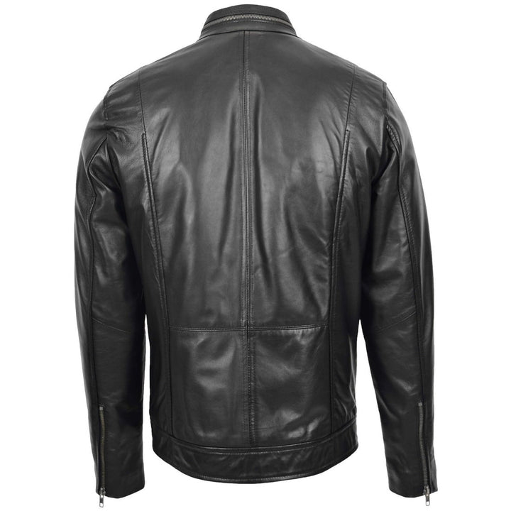 Black Real Leather Jacket Men