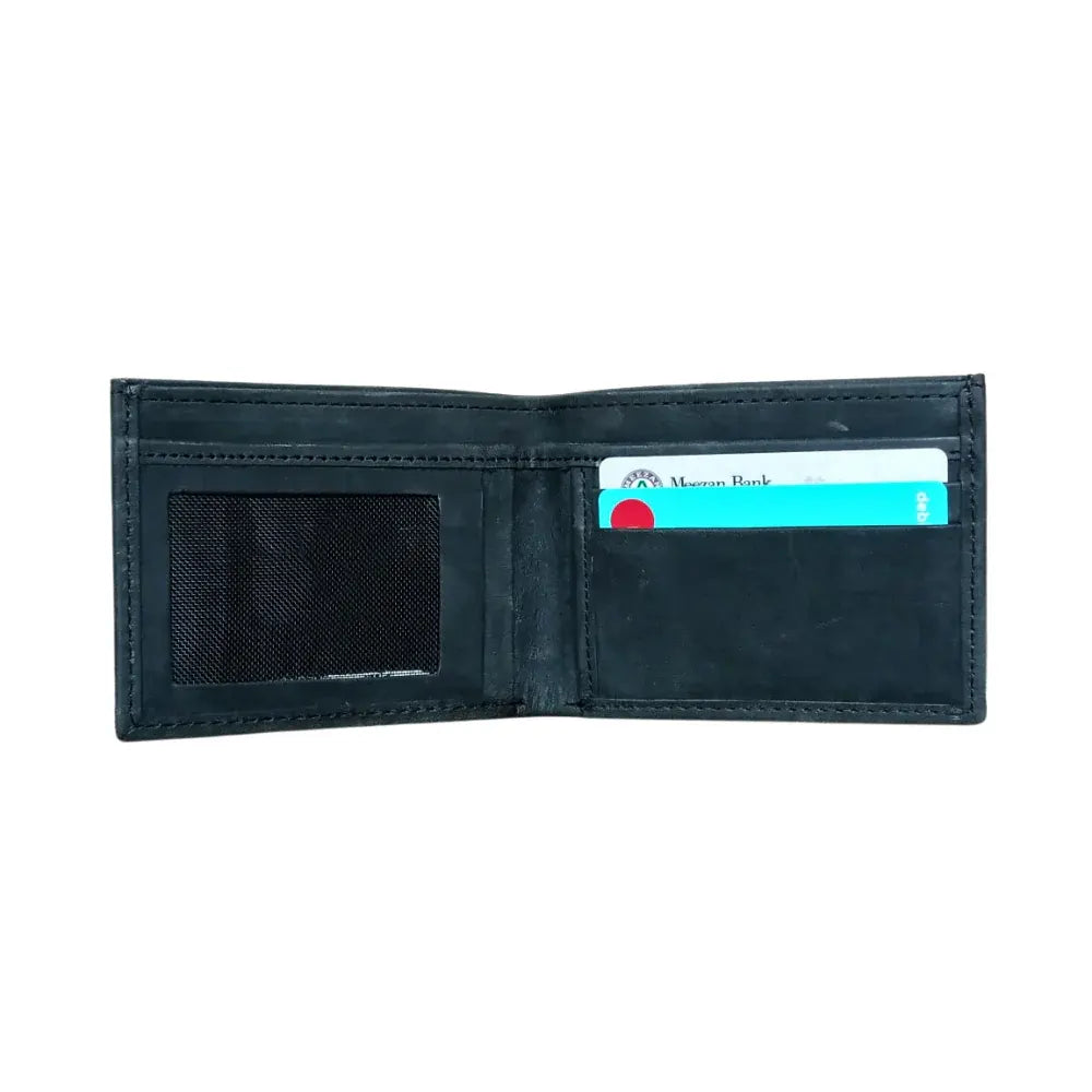 Charcoal Grey Slim Fold Leather Wallet