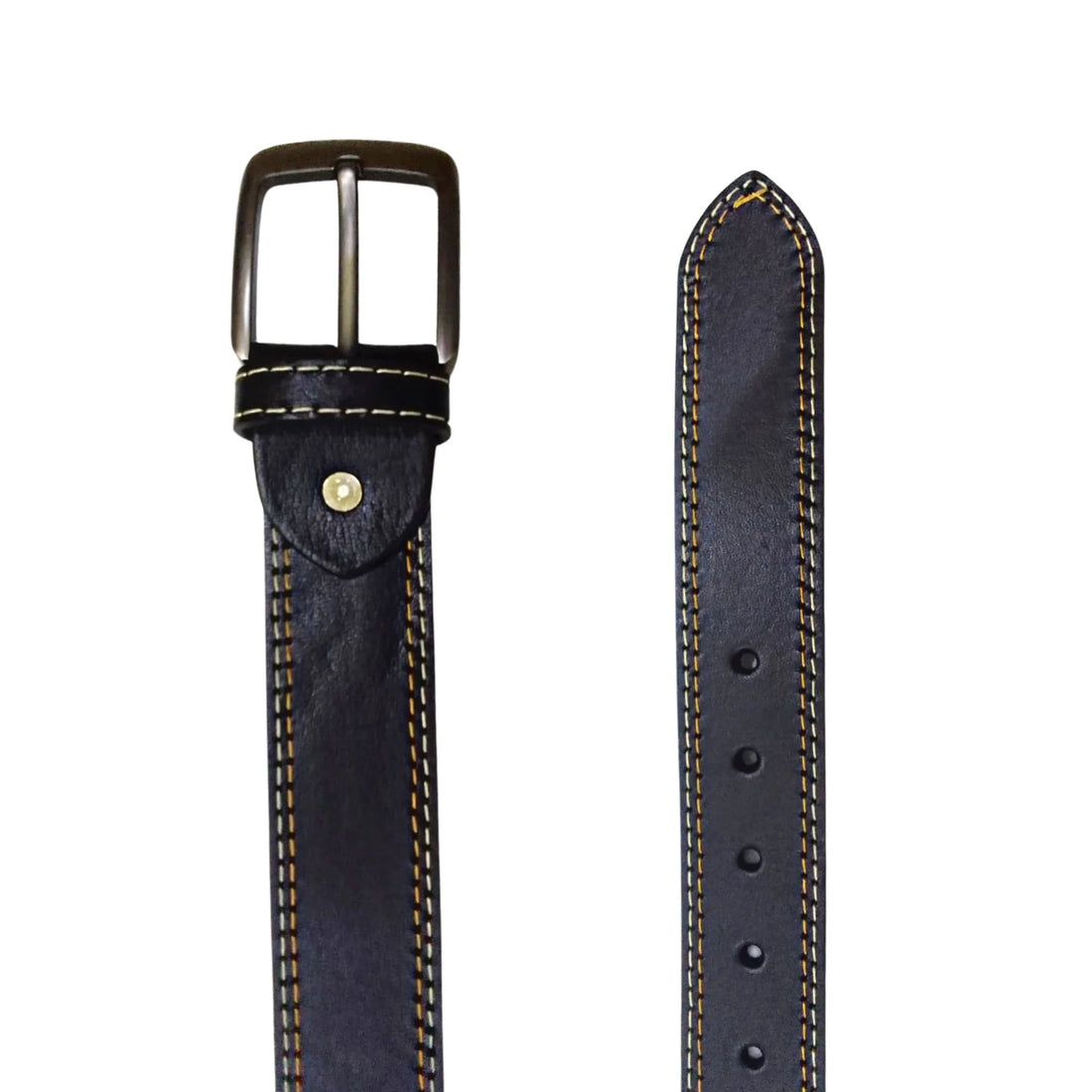 Buffalo Black Casual Belt - Double Stitched 40mm Wide