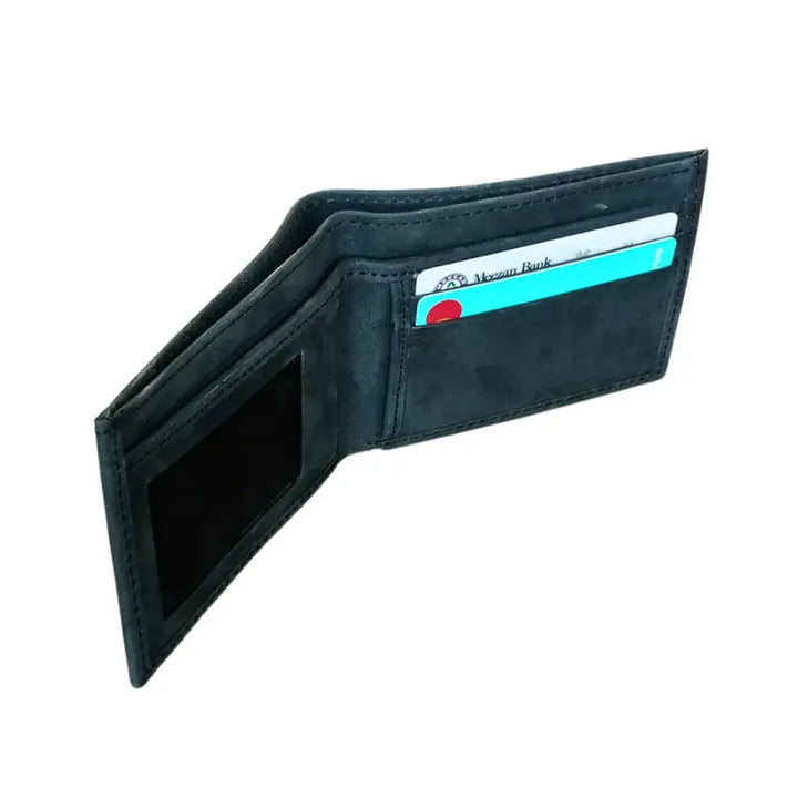 Charcoal Grey Slim Fold Leather Wallet