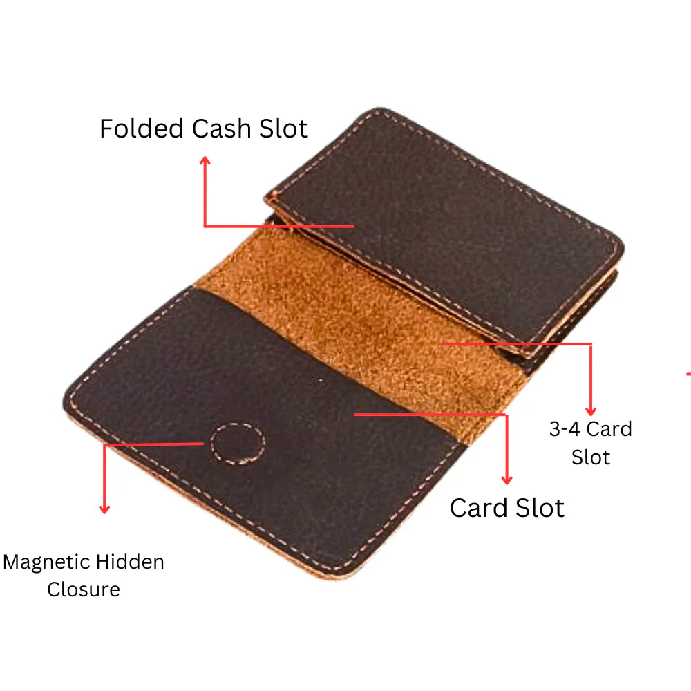 Choco Softy Mini Leather Wallet - Hidden Magnetic Closure