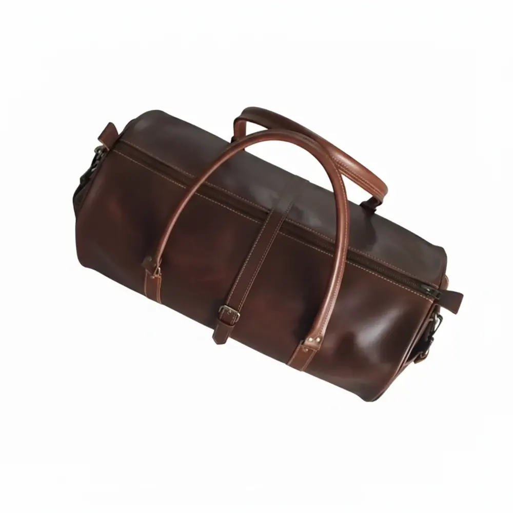 Premium Dark Brown Leather Duffel Bag Travel & Weekender Bag