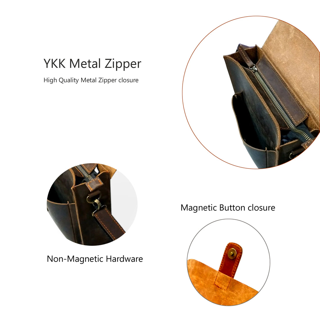 Dark Brown Leather Crossbody Travel Bag