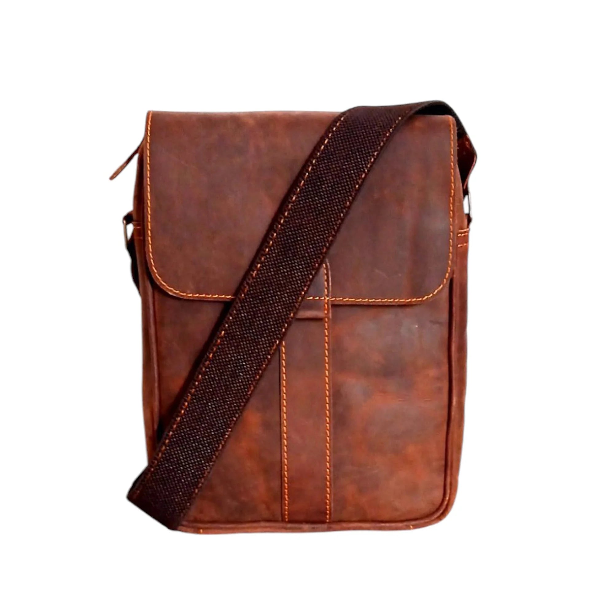 Crossover - Reddish Brown Cow Leather Crossbody Bag