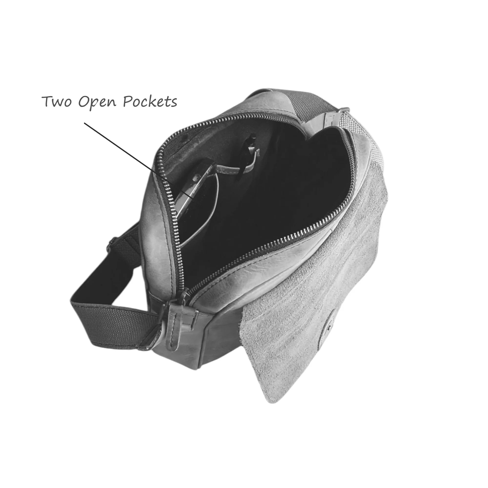 Crossover - Grey Cow Leather Crossbody Bag