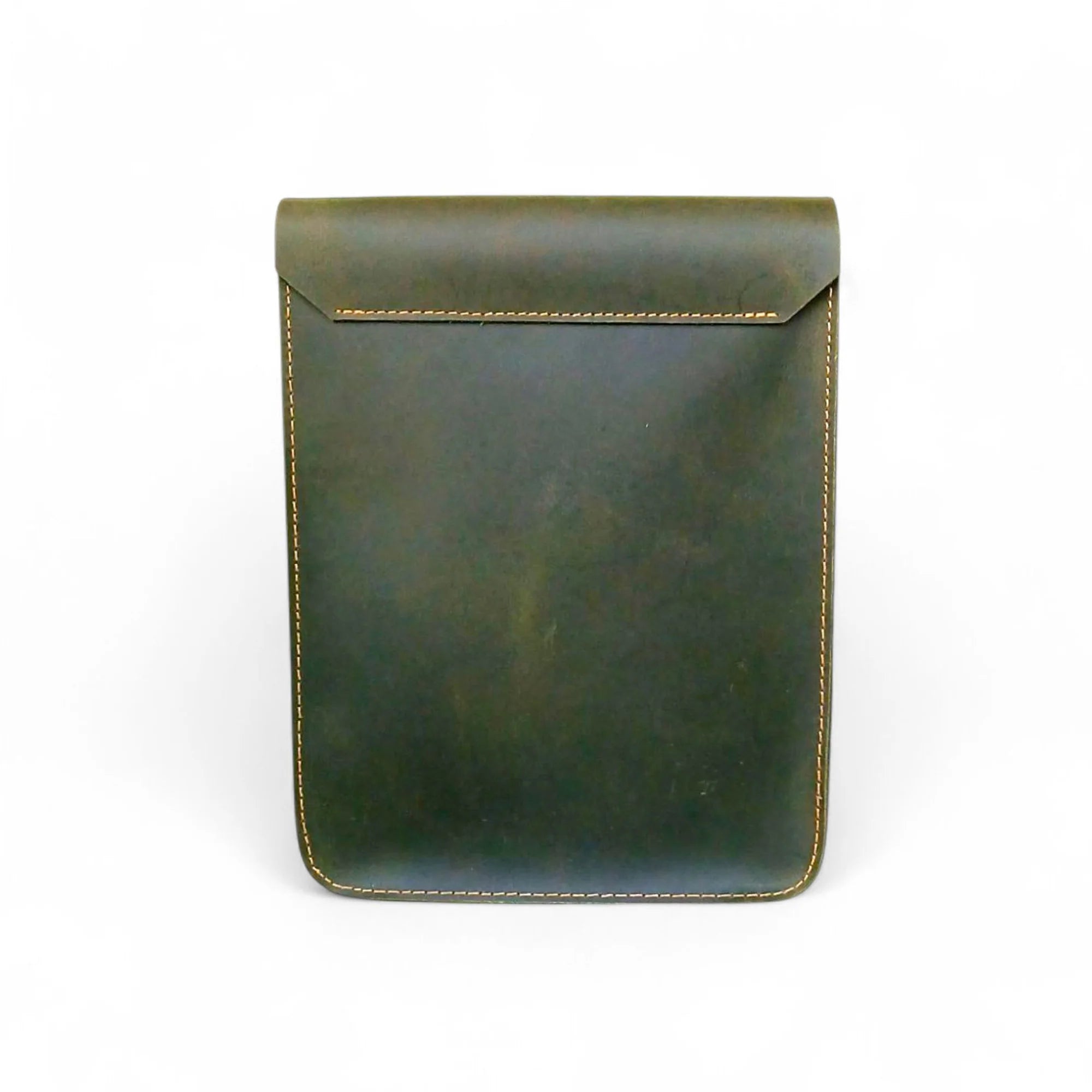 Olive Green Leather Crossbody Travel Bag