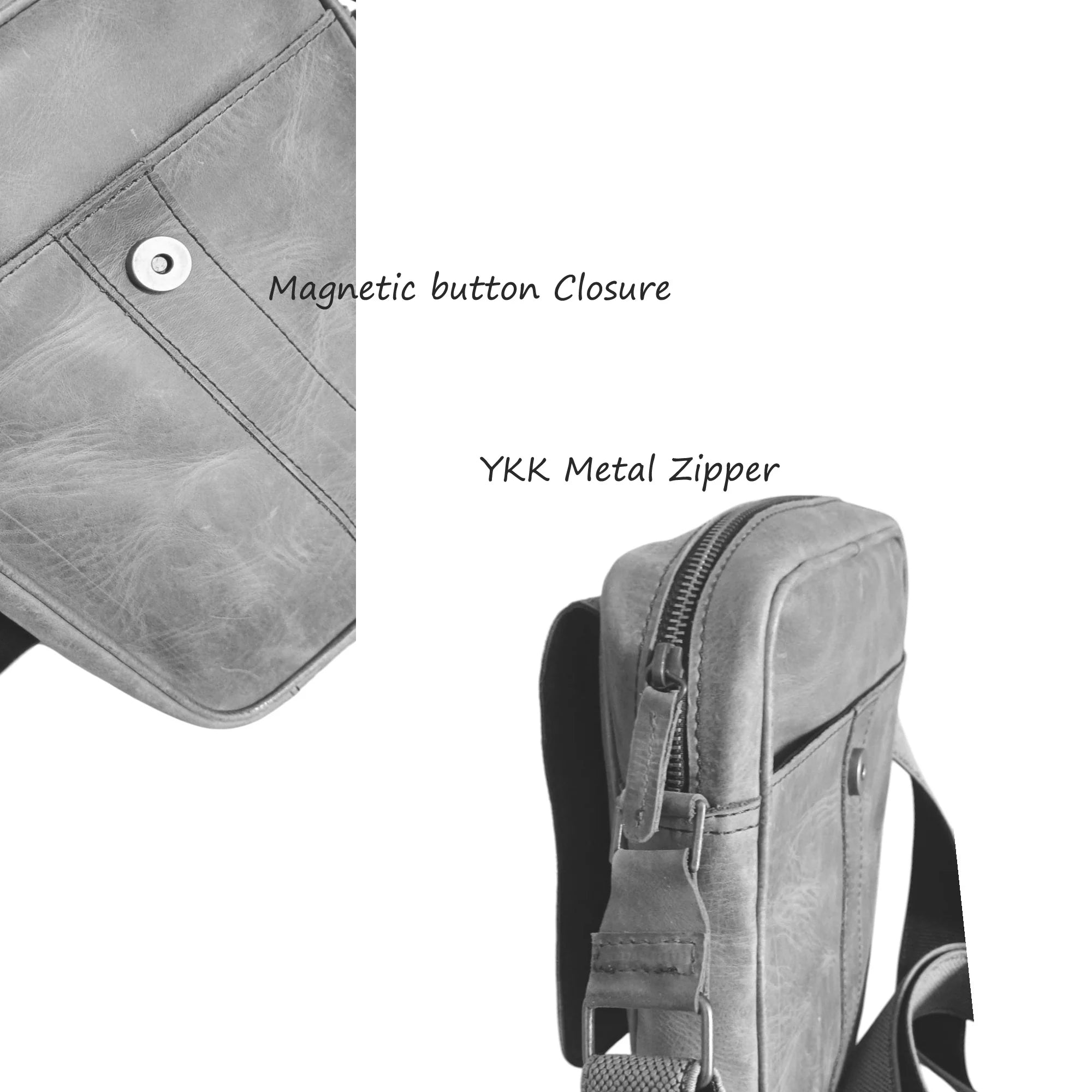 Crossover - Grey Cow Leather Crossbody Bag