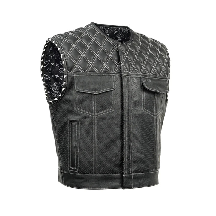 Perforated Lowcut Summer Spark Men's Leather Vest