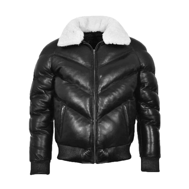 Puffer Classic Padded Fur Collar Jacket White