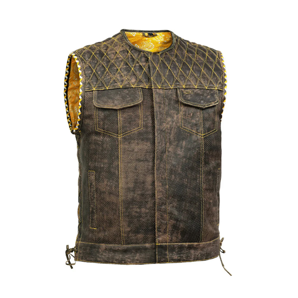 Rust Rider Men’s Motorcycle Leather Vest