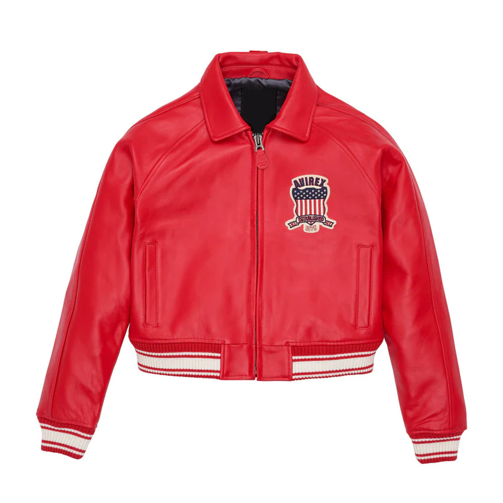 WOMEN CLASSIC RED LEATHER ICON JACKET