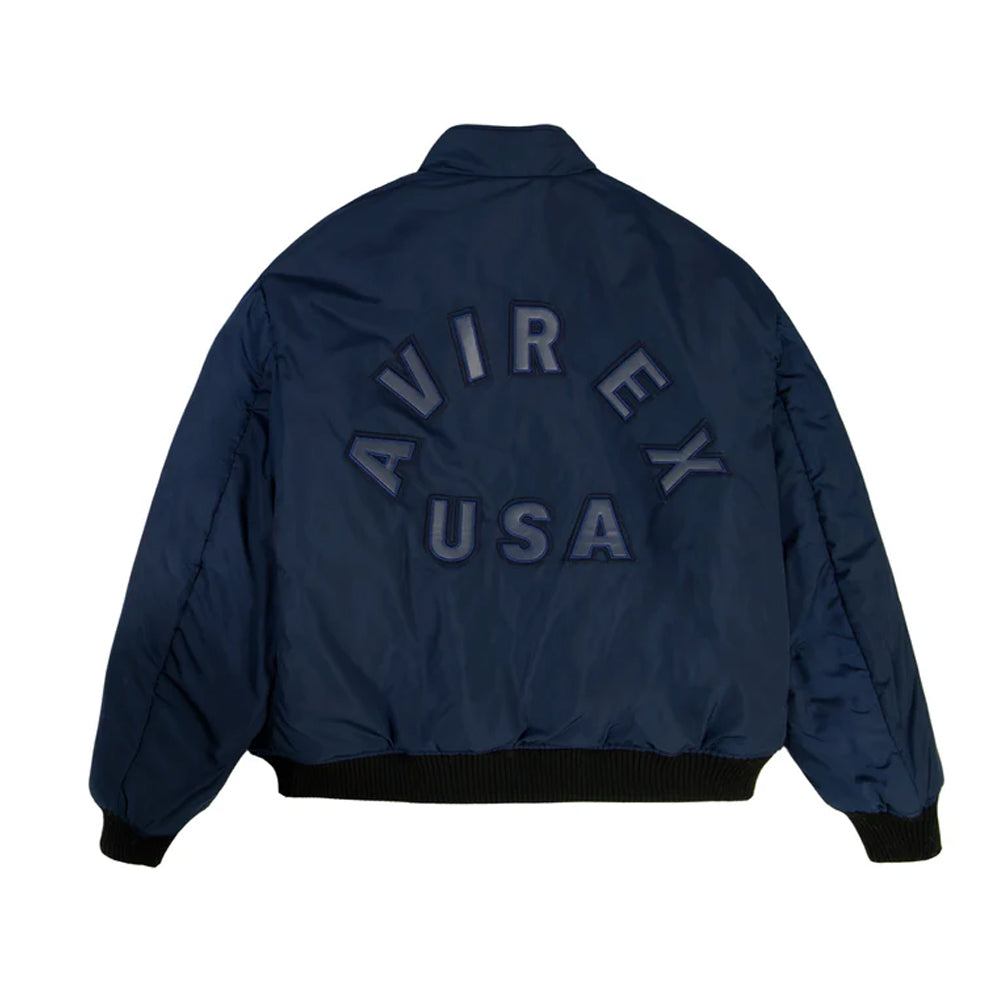 REVERSIBLE BLUE LEATHER TRACK JACKET