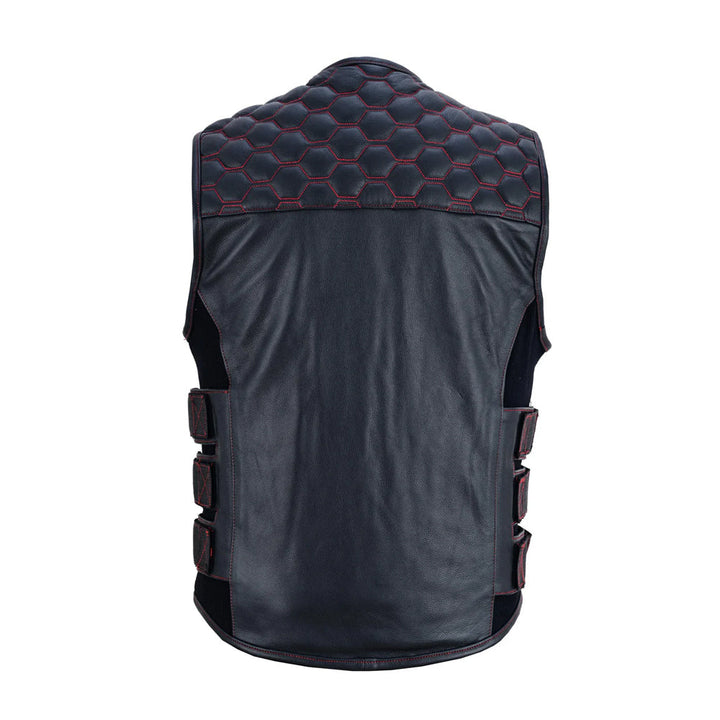 Wheels Men's Motorcycle Leather Vest