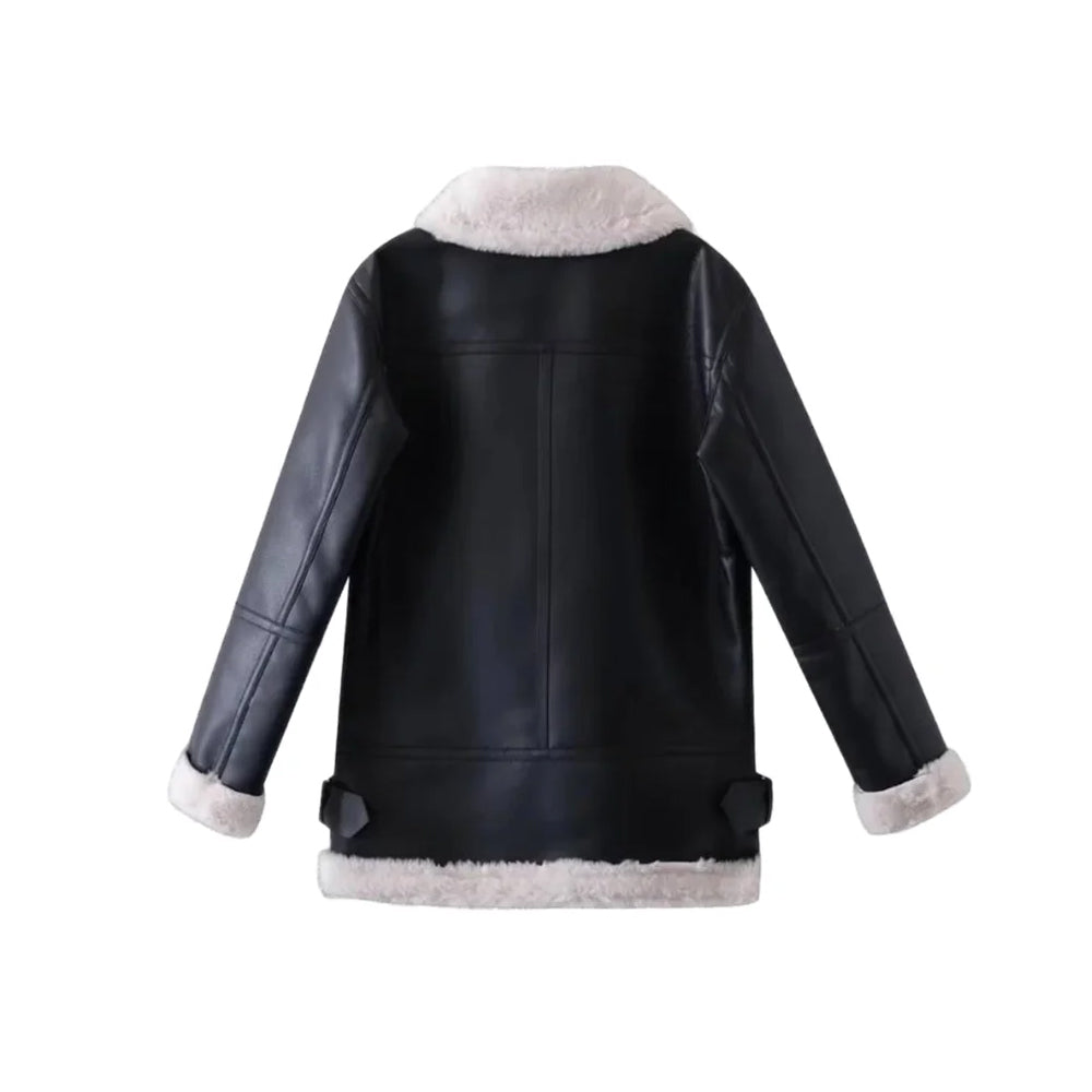 Women B3 Fur Shearling Leather Jacket