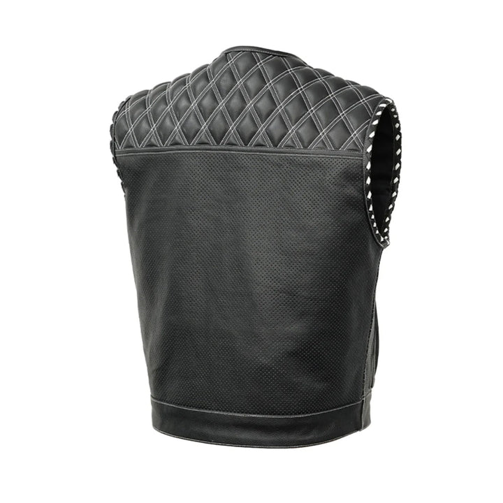 Perforated Lowcut Summer Spark Men's Leather Vest