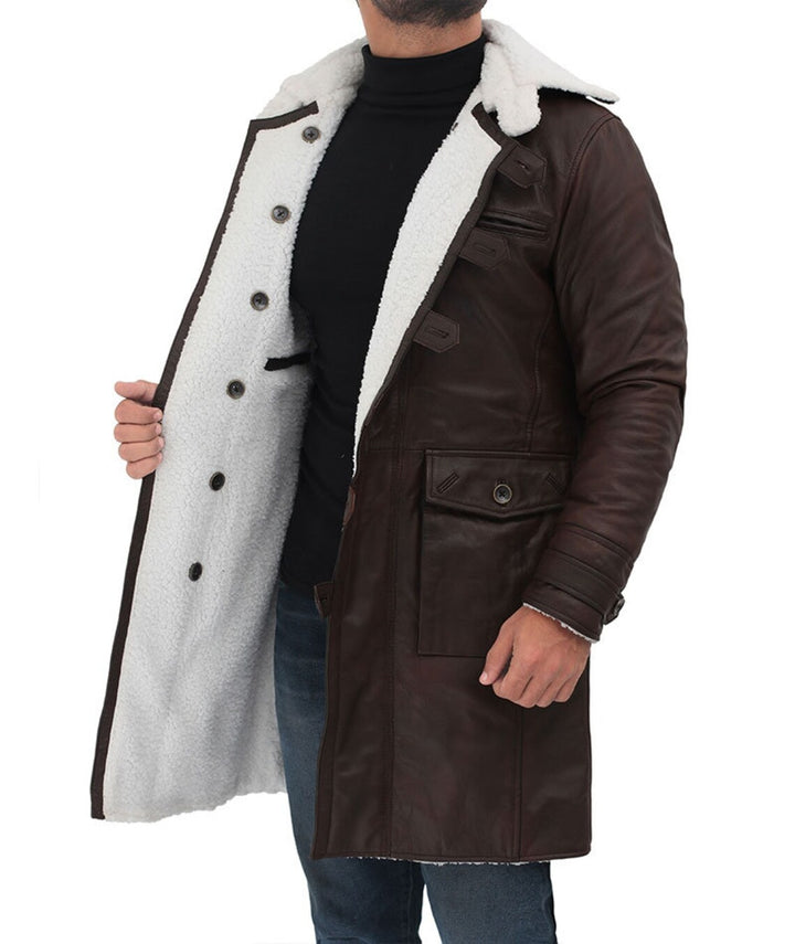Men's Dark Brown Sherpa Coat — Fall & Winter Coat