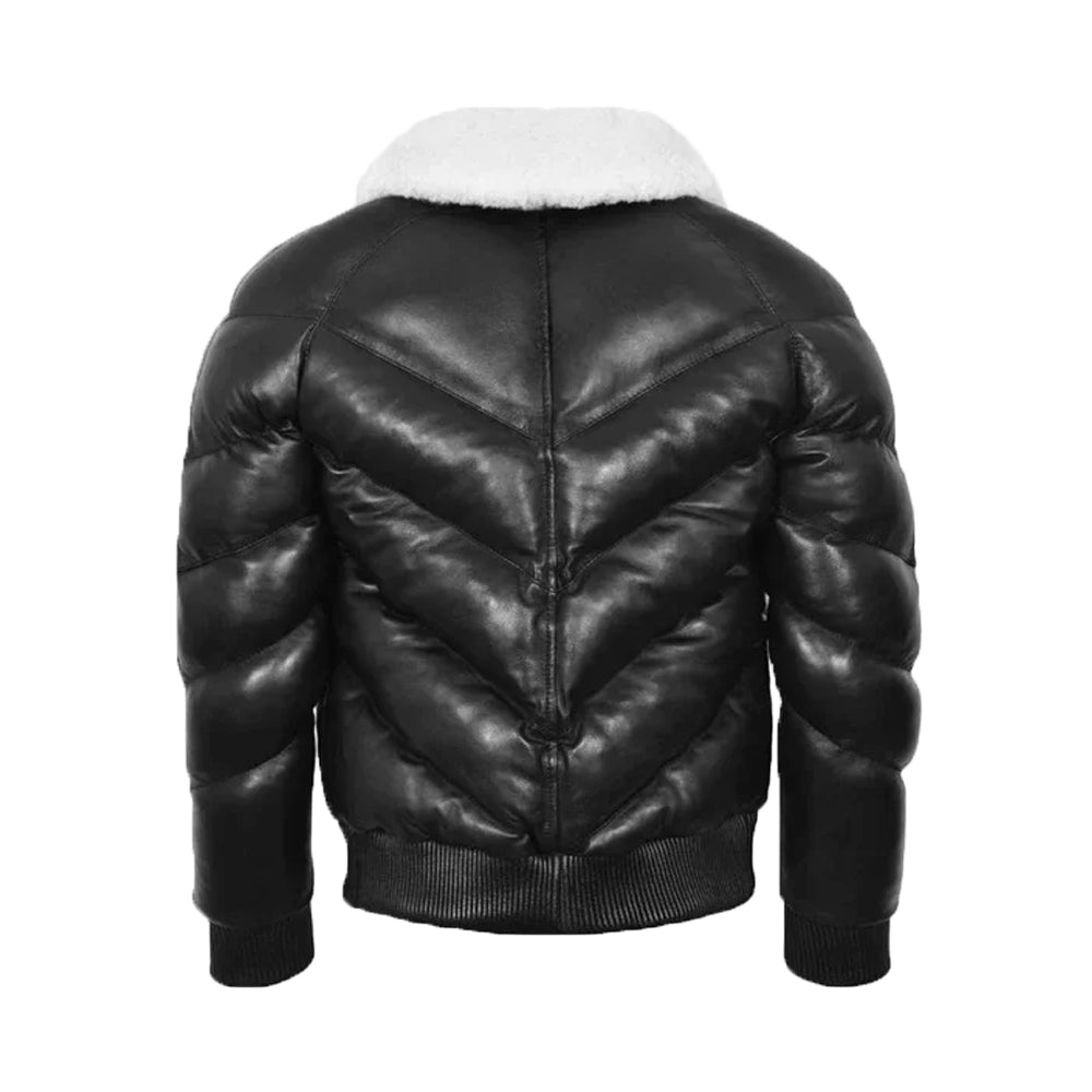 Puffer Classic Padded Fur Collar Jacket White