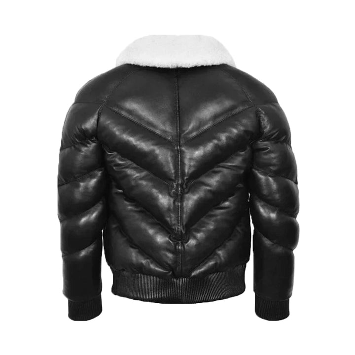 Puffer Classic Padded Fur Collar Jacket White