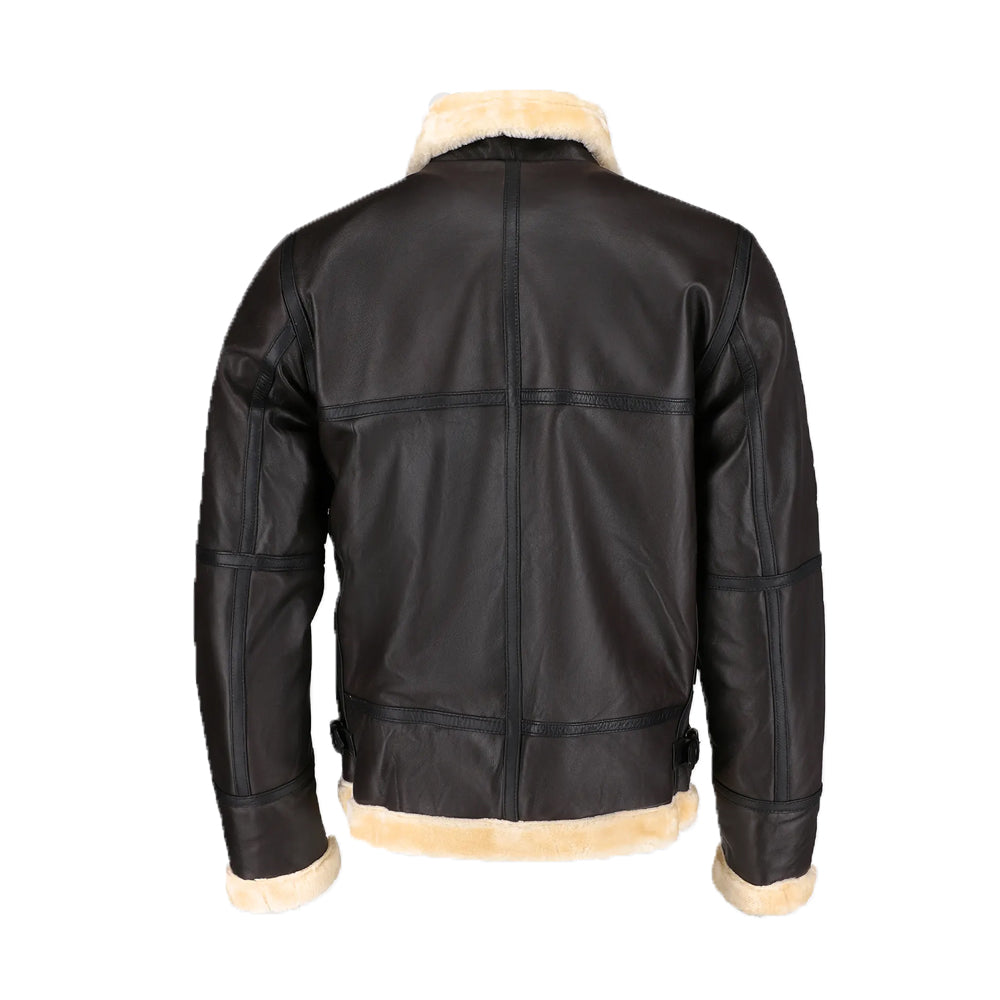 Steve Men’s Brown Bomber Leather Jacket