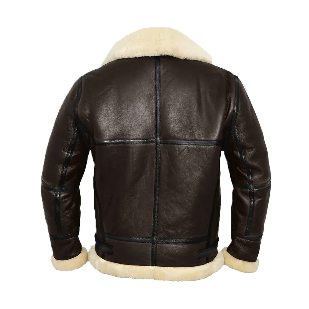 Shearling Brown Leather Aviator Jacket