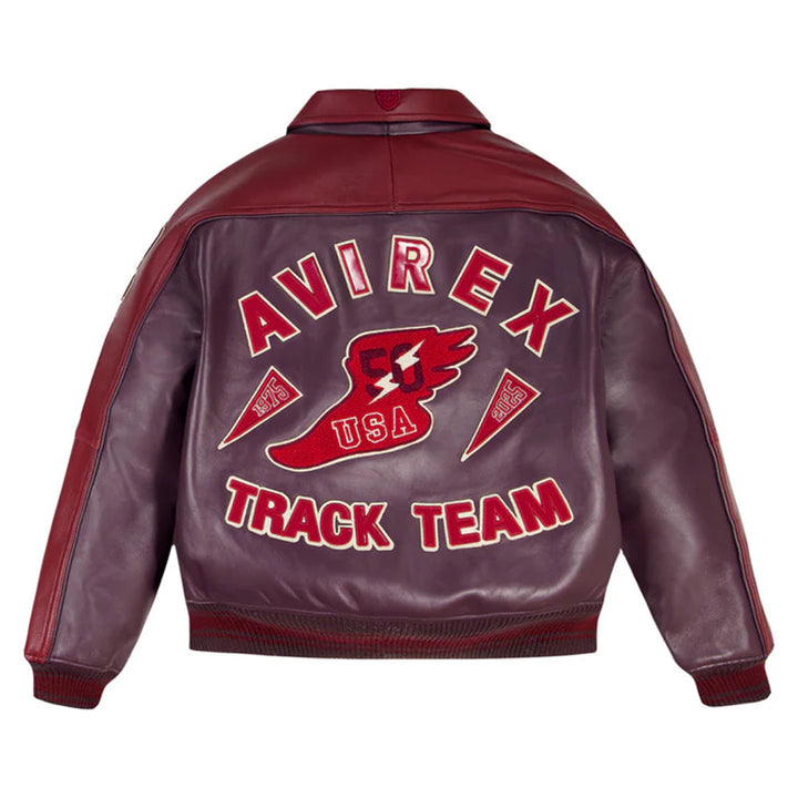 MENS CLASSIC BLACK LEATHER TRACK TEAM JACKET