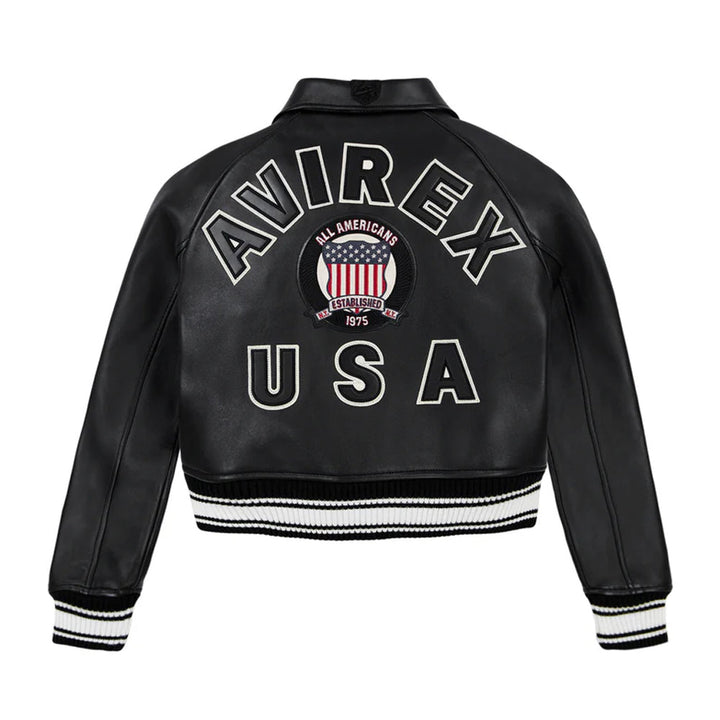 WOMEN CLASSIC CROPPED BLACK LEATHER ICON JACKET