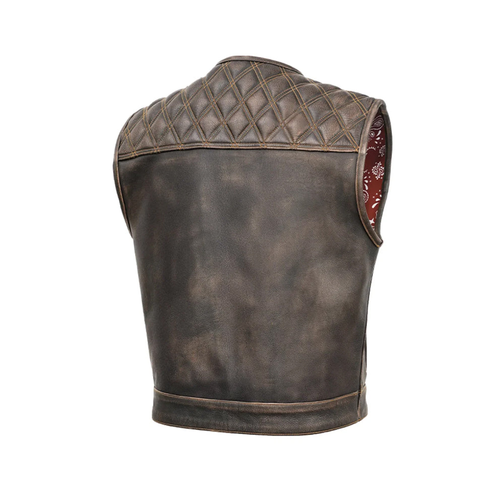 Rust Rider Men’s Motorcycle Leather Vest